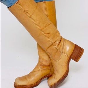 Frye campus boots in color banana